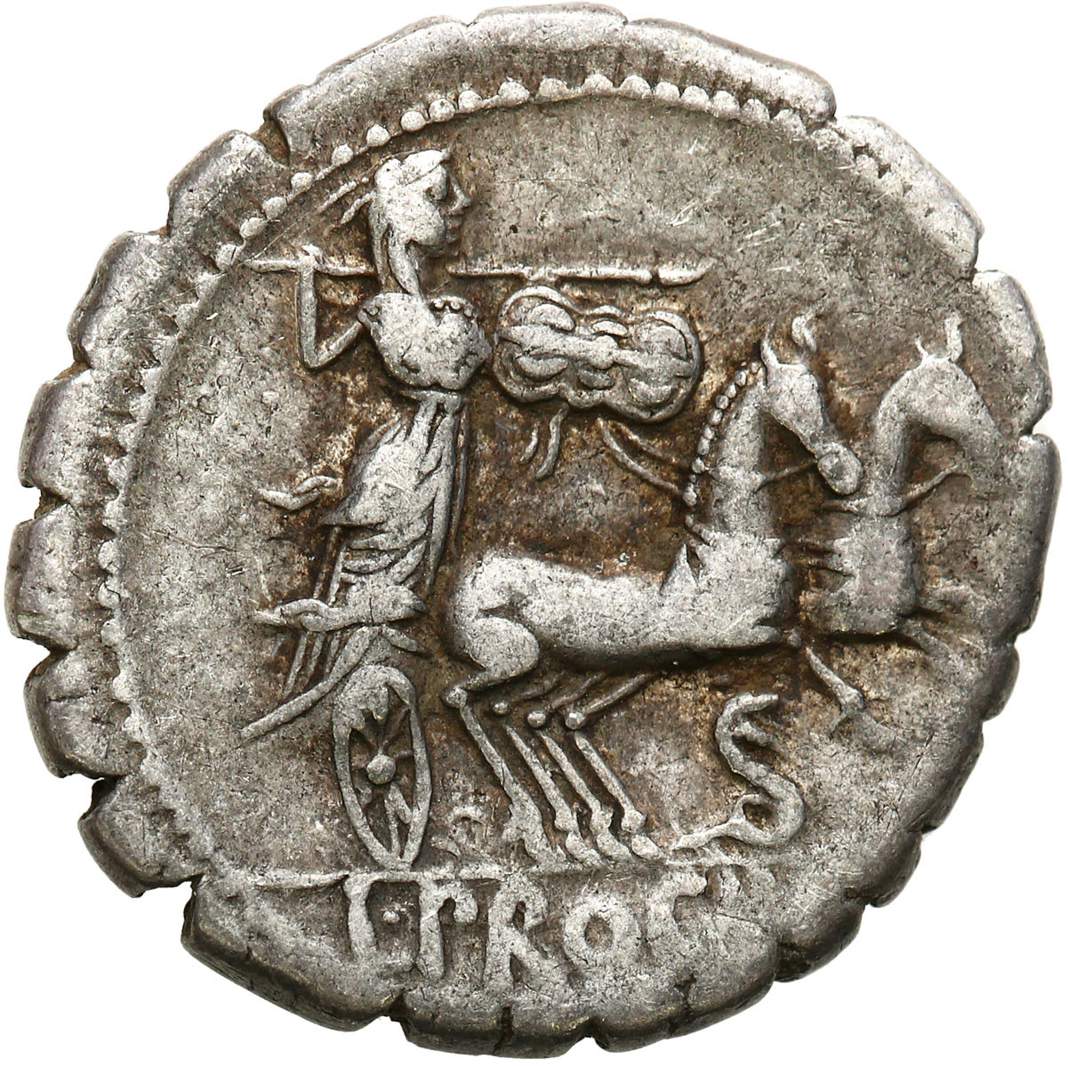 Republika Rzymska, Denar Serratus, L. Procilius 80 p. n. e., Rzym